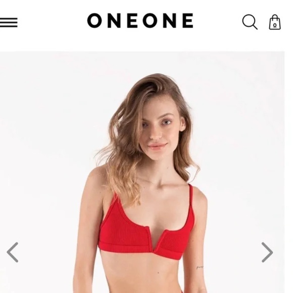 Women's Red Jenna swim top OneOne swim
